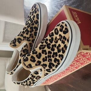 Vans Leopard Print Slip Ons